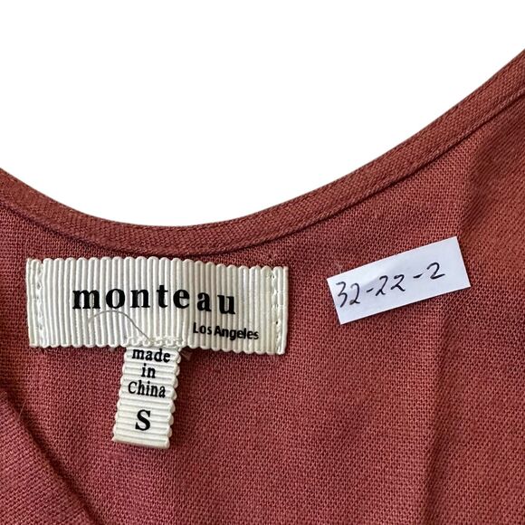 Monteau Pink Rose Linen Blend Jumpsuit Women's Size Small | 32-22-2 - Picture 4 of 7